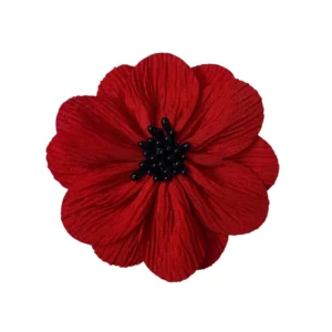Hairclip Flor vermelho com centro preto